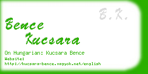 bence kucsara business card